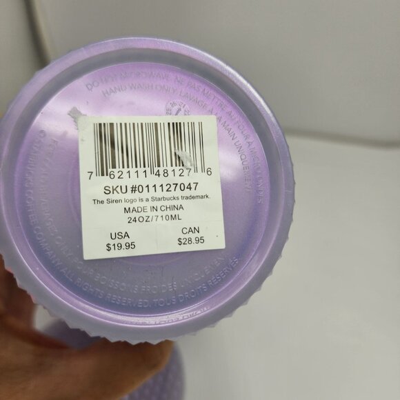 Starbucks 2021 Holiday 24oz Iridescent Icy Purple Cold Cup Tumbler NO STRAW - Picture 6 of 6